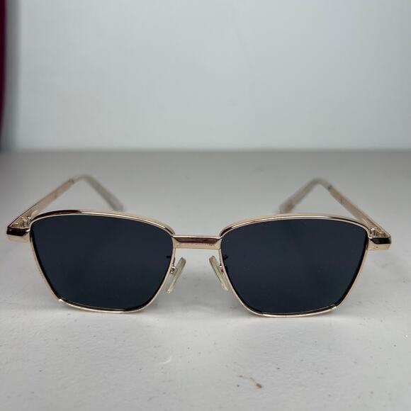 Le Specs Supastar Gold Metal Frame Square Sunglasses - Picture 3 of 10